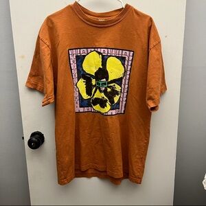 Obey Burnt Orange We Make Flowers Grow Graphic Shirt Size Large Great Condition